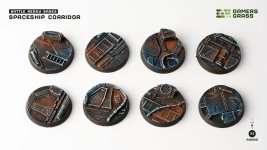 SPACESHIP CORRIDOR BASES, ROUND 32MM (X8)