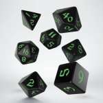 LOT DE 7 DES- CLASSIC RUNIC- NOIR ET VERT