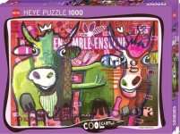 1000P -COOL CATTLE STRIPPED COW- PUZZLE
