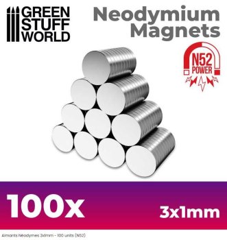 Aimants Neodymes 3x1mm - 100 units (N52)