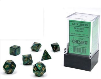 7 DES MINI Polyhedral Set – Scarab Mini-Polyhedral Jade